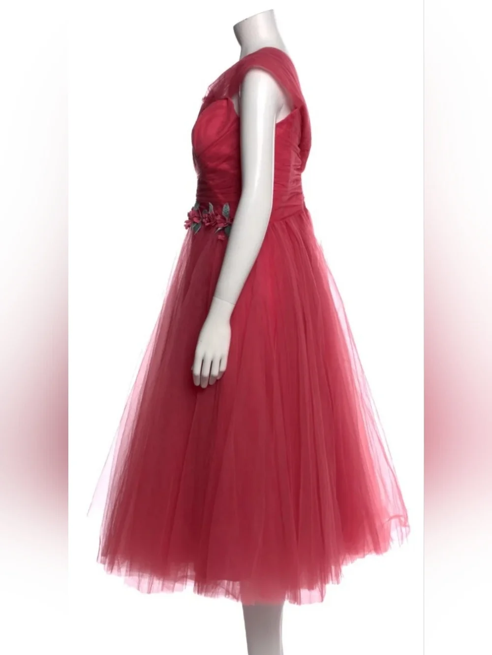 Red Rose Tarik Ediz Like New Cocktail Dress Size 10 - Picture 2 of 3